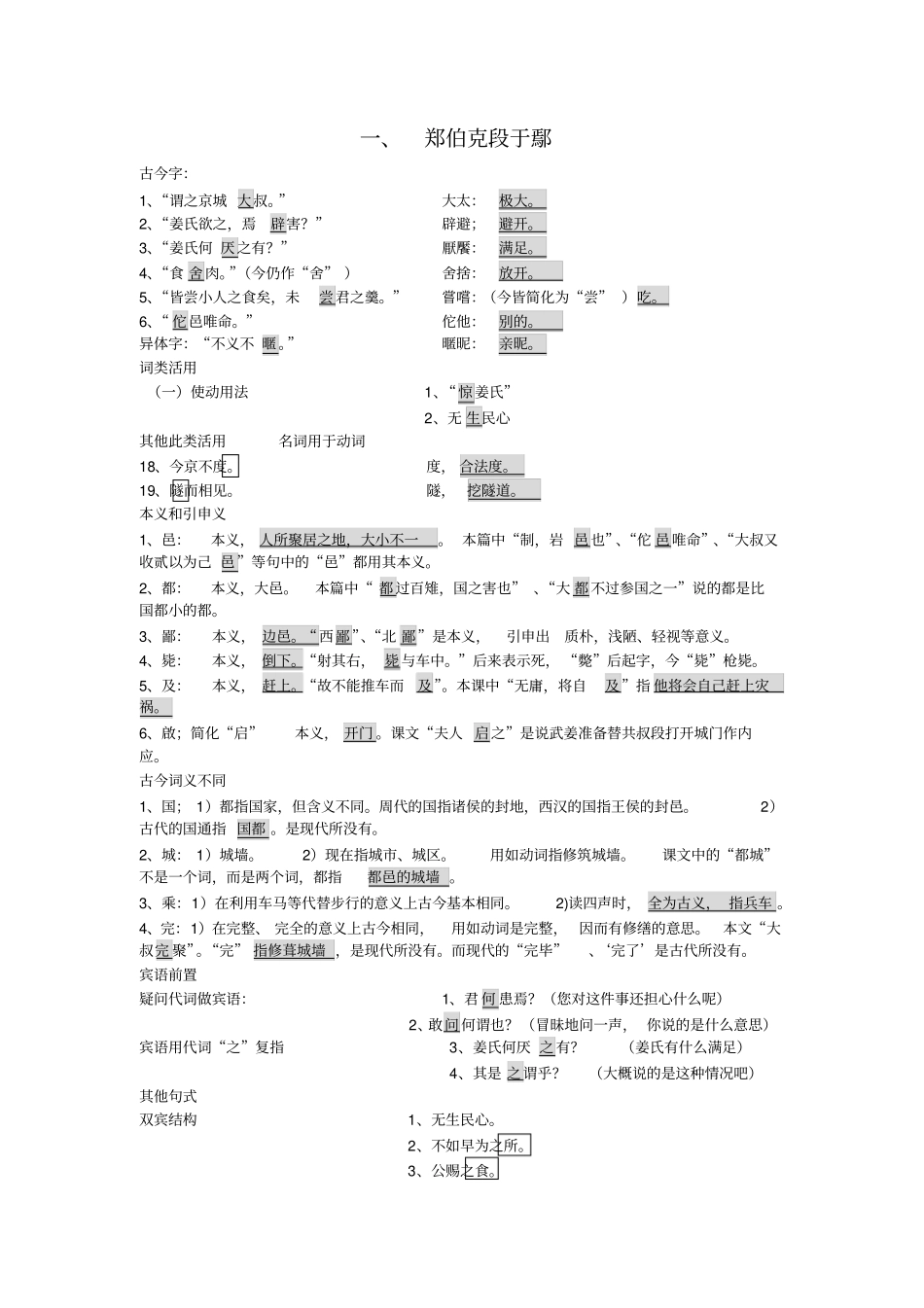 王力古代汉语重点文章笔记_第1页