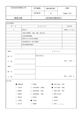 玩具厂-工程部岗位职责指引