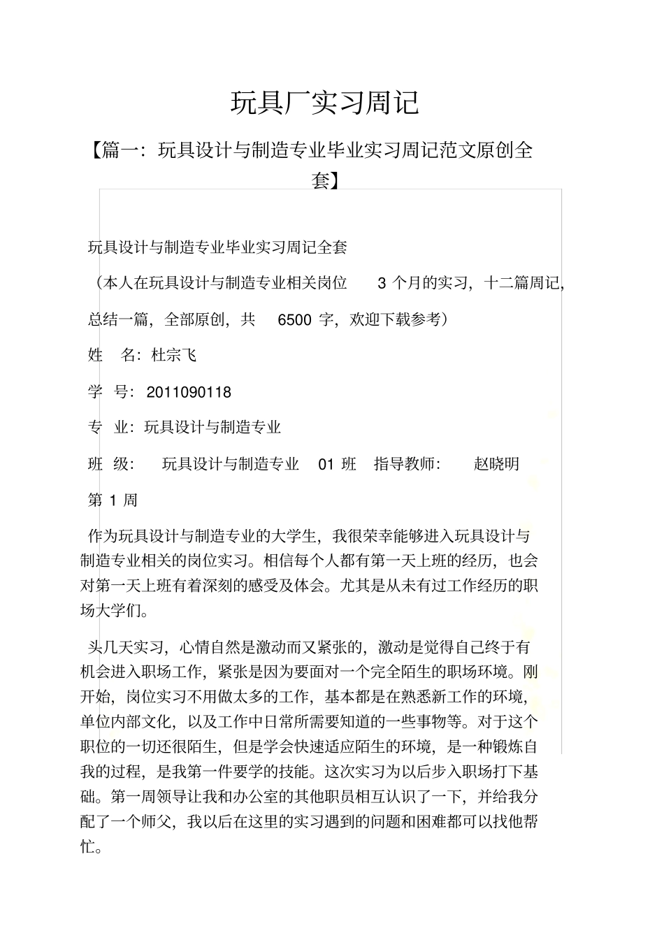 玩具厂实习周记_第2页