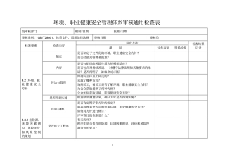 环境、安全内审检查表