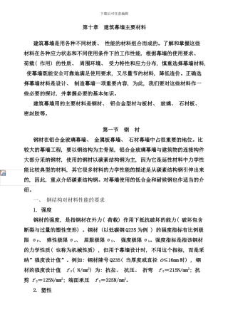 建筑幕墙主要材料样本