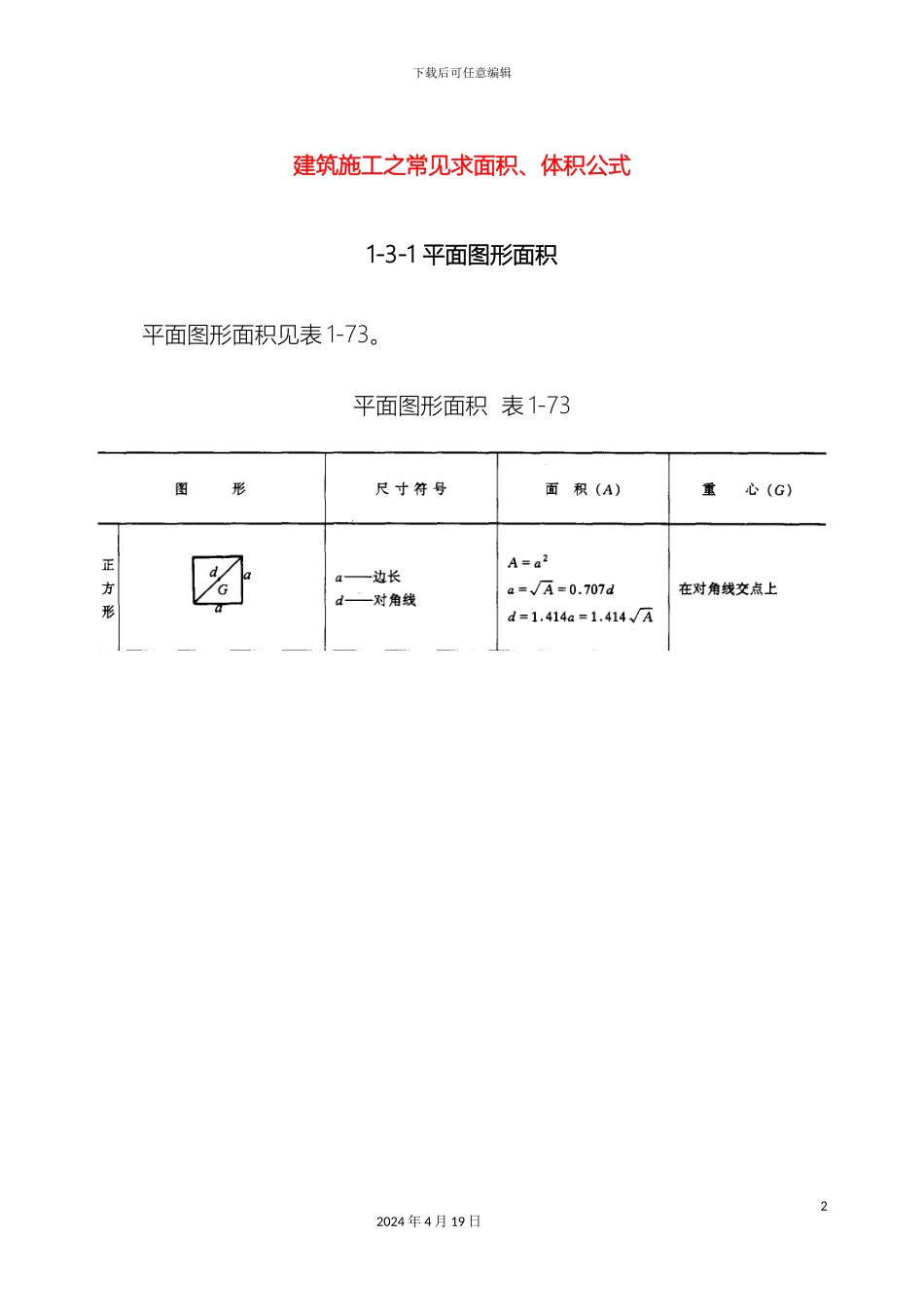 建筑施工之常用求面积体积公式范本_第2页