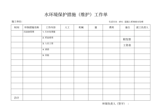 环境保护设施运行管理台账