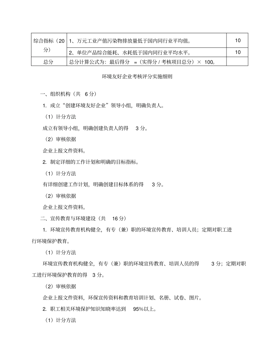 环境友好企业考核指标及评分标准_第2页