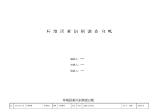 环境因素识别台帐