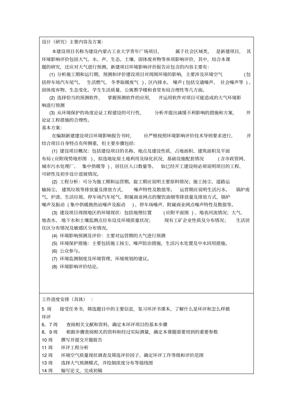 环境工程专业毕业设计环评开题报告_第2页