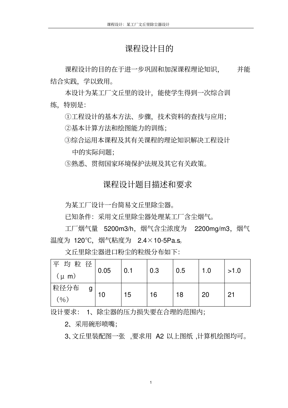 环境工程课程设计——某工厂文丘里除尘器设计_第2页