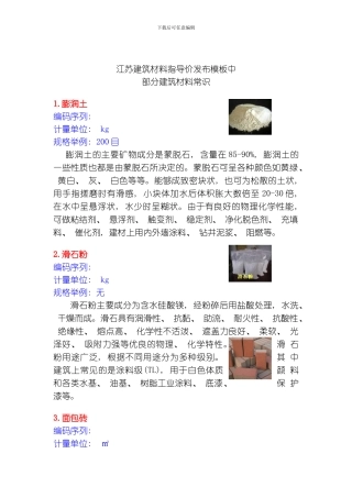 建筑材料常识模板