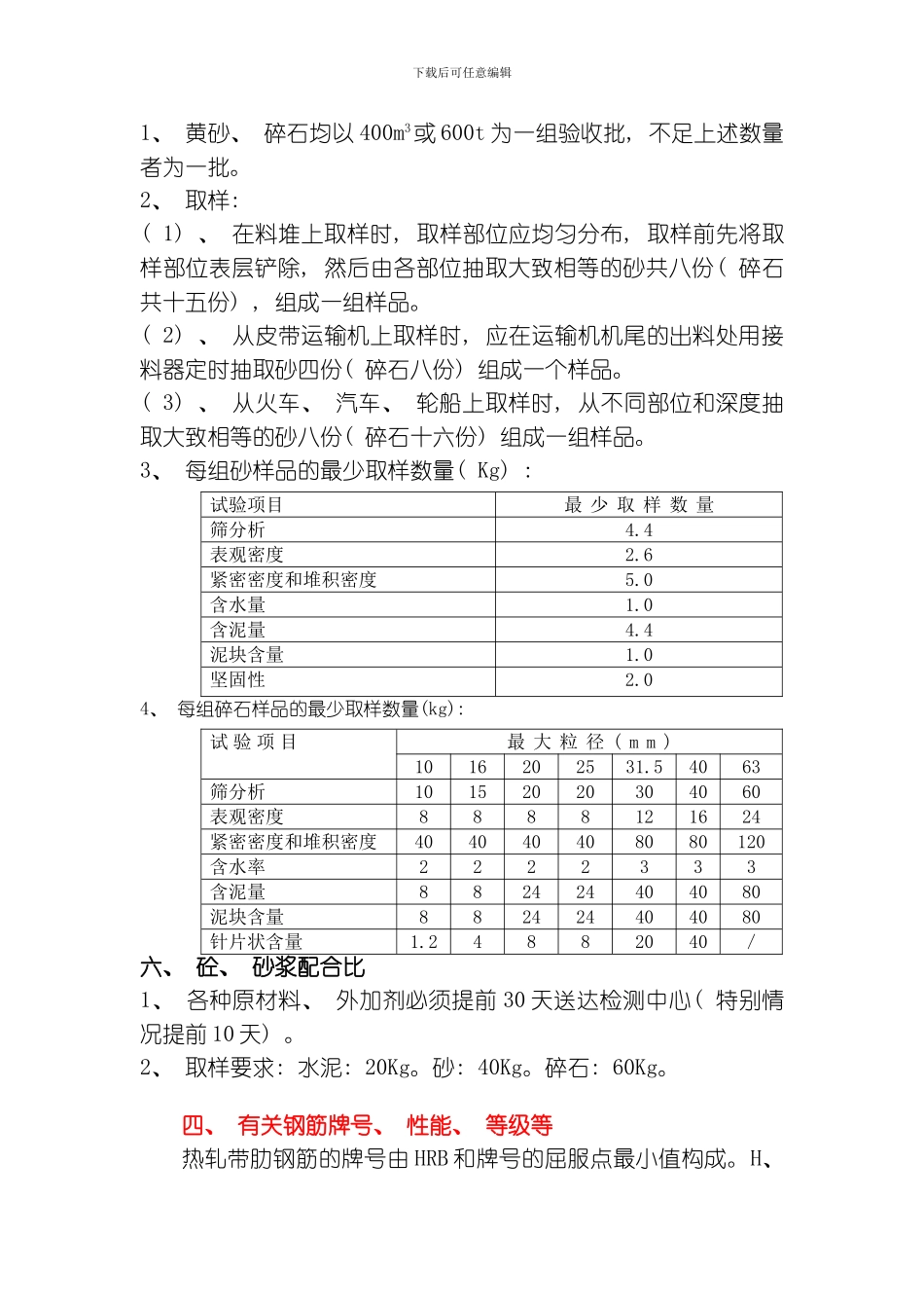 建筑材料送检规范说明模板_第2页