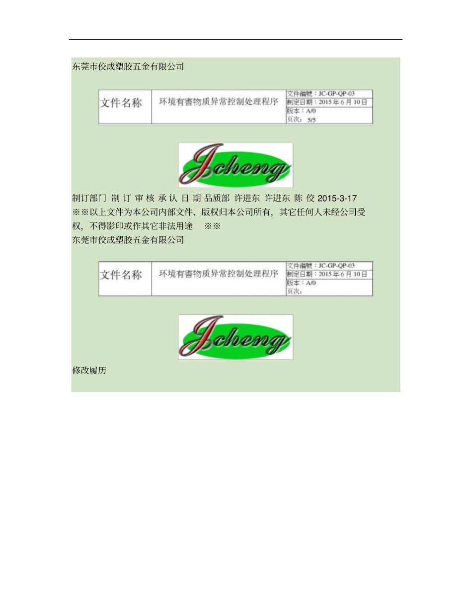 环境有害物质异常控制程序_第1页