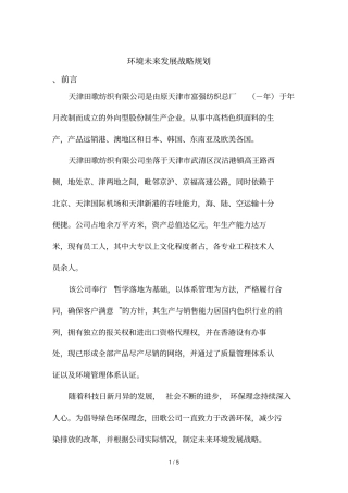 环境未来发展战略规划