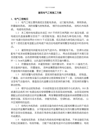 建筑电气工程施工方案模板
