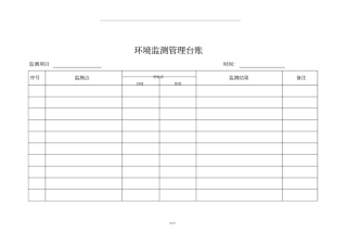 环境监测管理台账