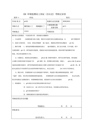 环境监测自认定考核记录表