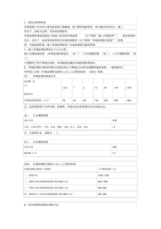 环境监理收费标准