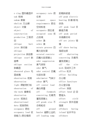 建筑英语中英文对照byIris模板