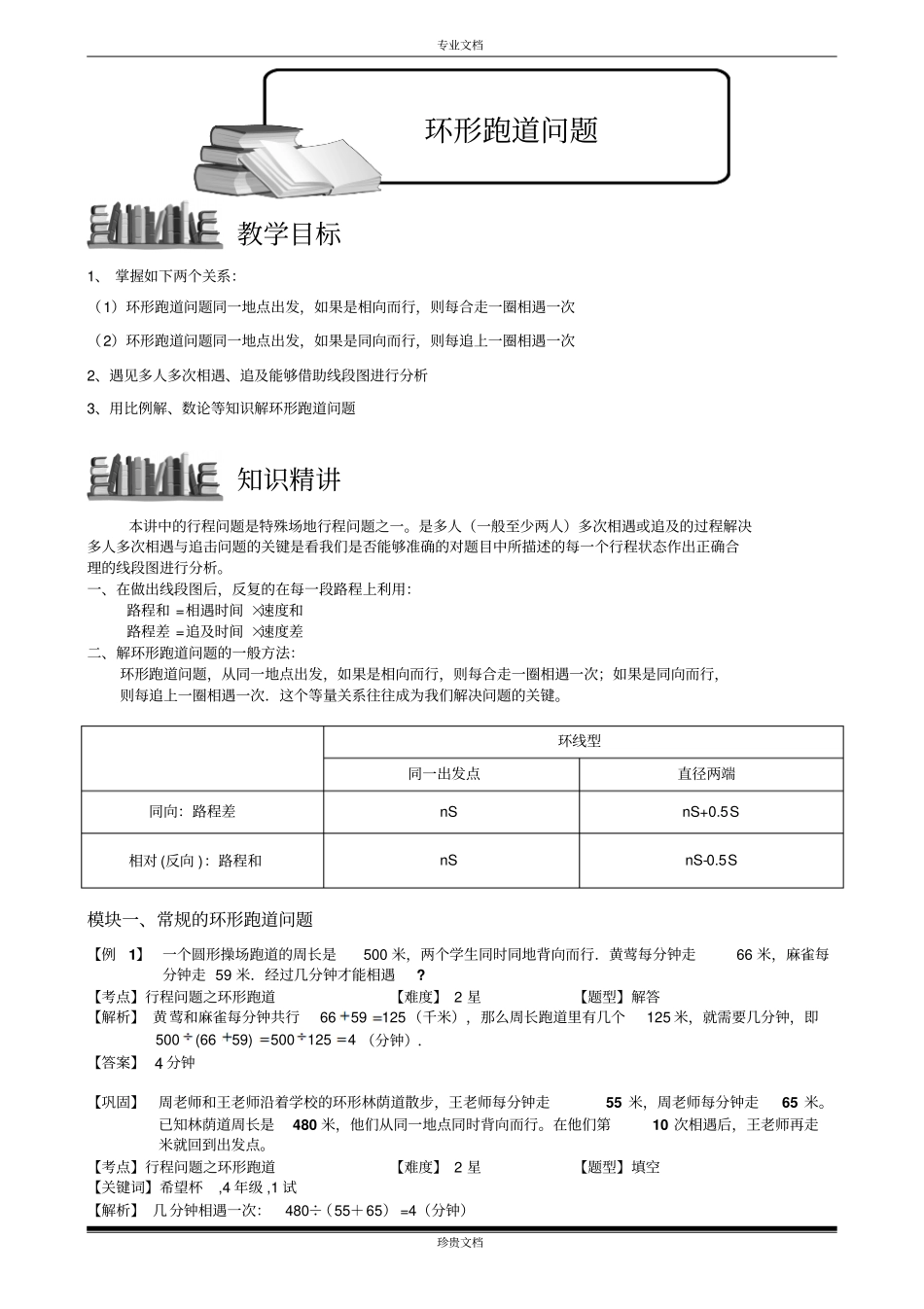 环形跑道问题教师版_第1页