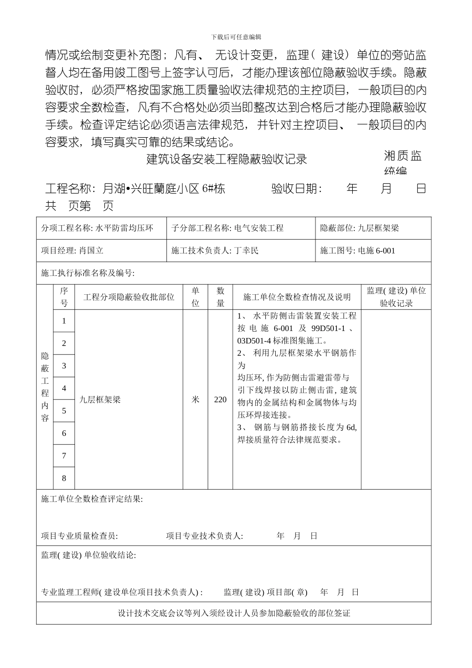 建筑设备安装工程隐蔽验收记模板_第2页