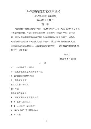 环氧氯丙烷工艺技术义