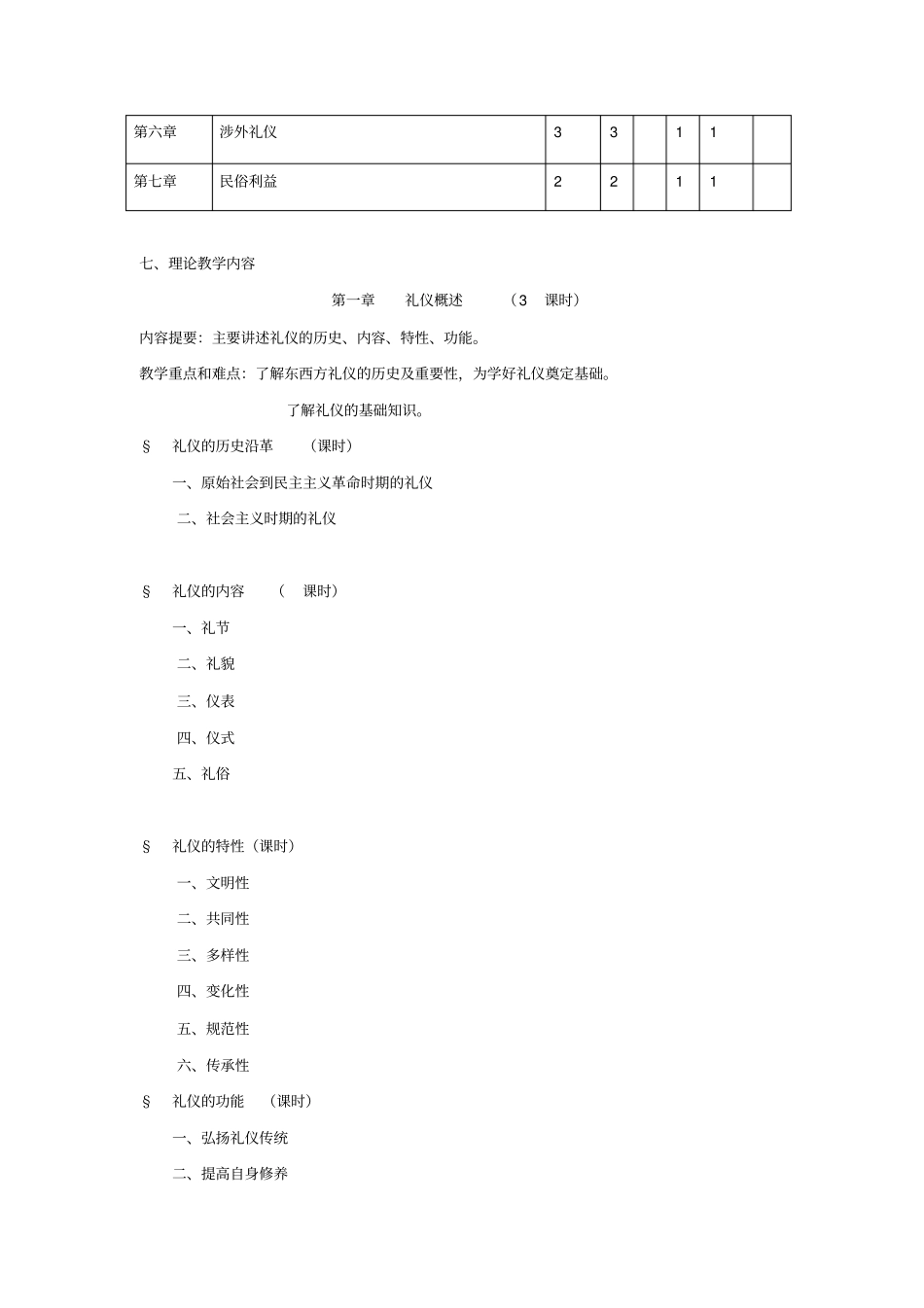 现代交际礼仪教学大纲_第3页