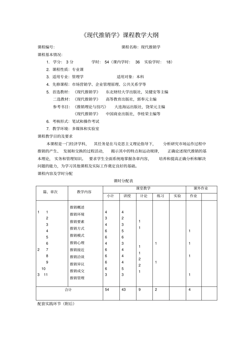 现代推销学教学大纲_第1页