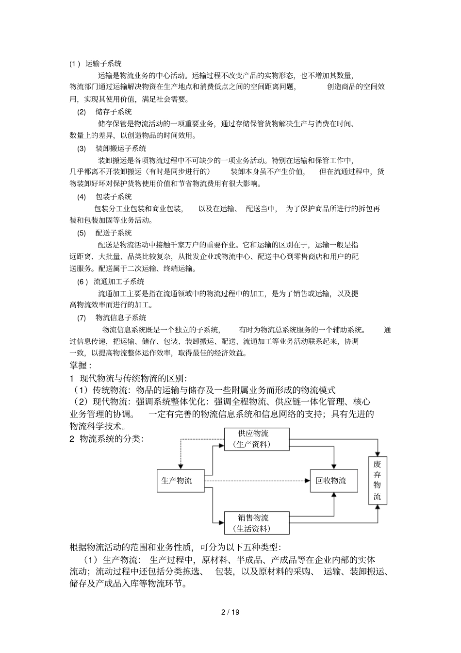 现代物流期末复习资料_第2页