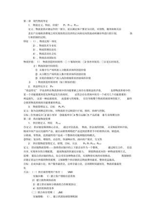 现代物流管理。范围。重点。