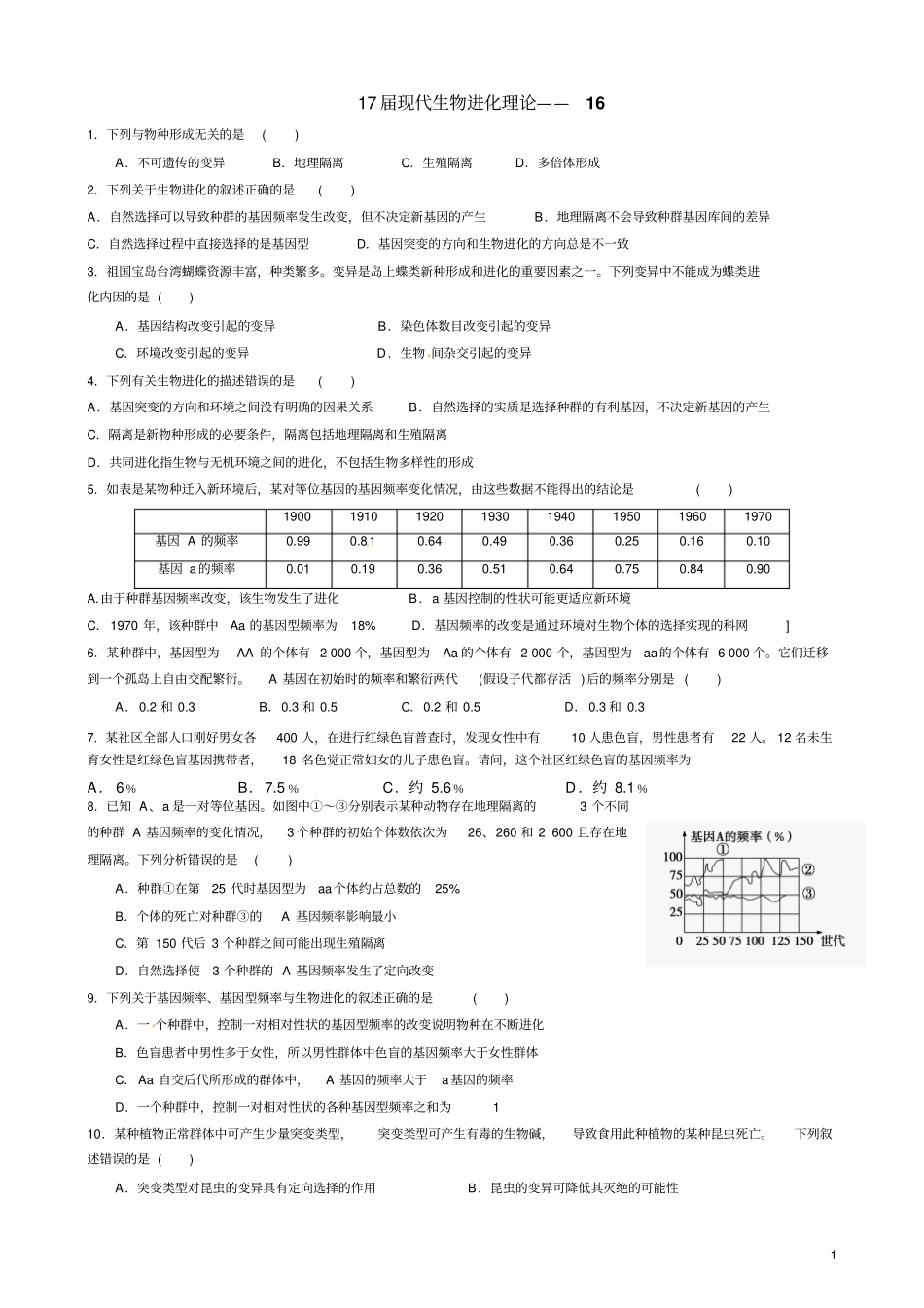 现代生物进化论汇总_第1页