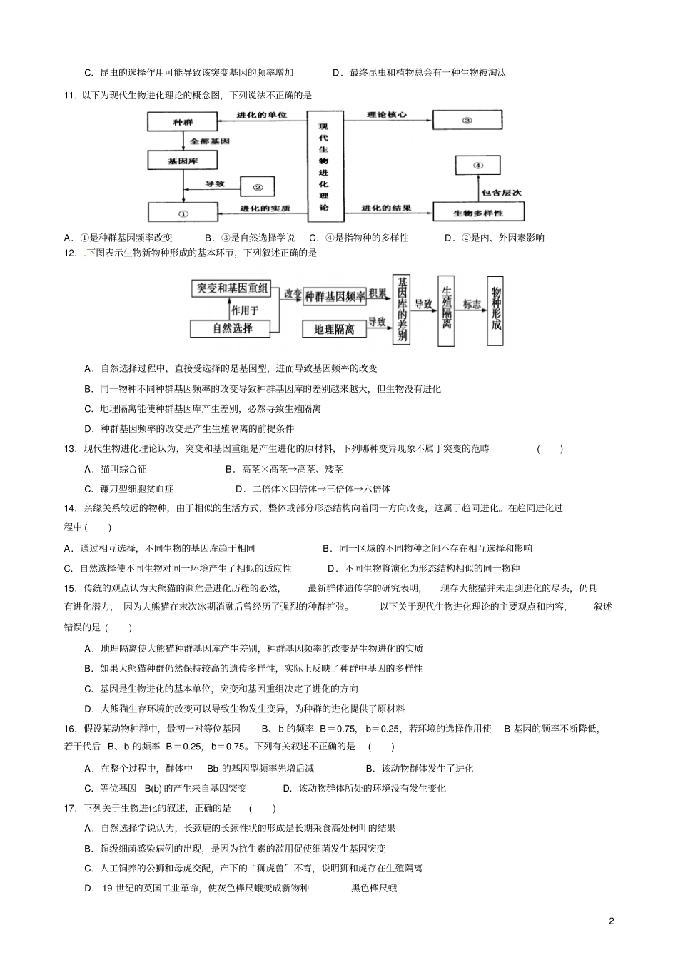 现代生物进化论汇总_第2页