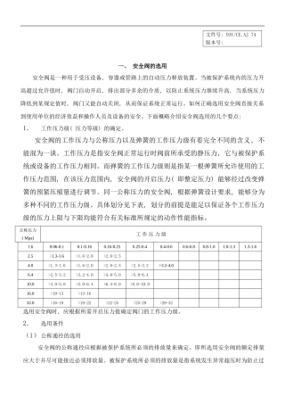 弹簧式安全阀使用说明书样本