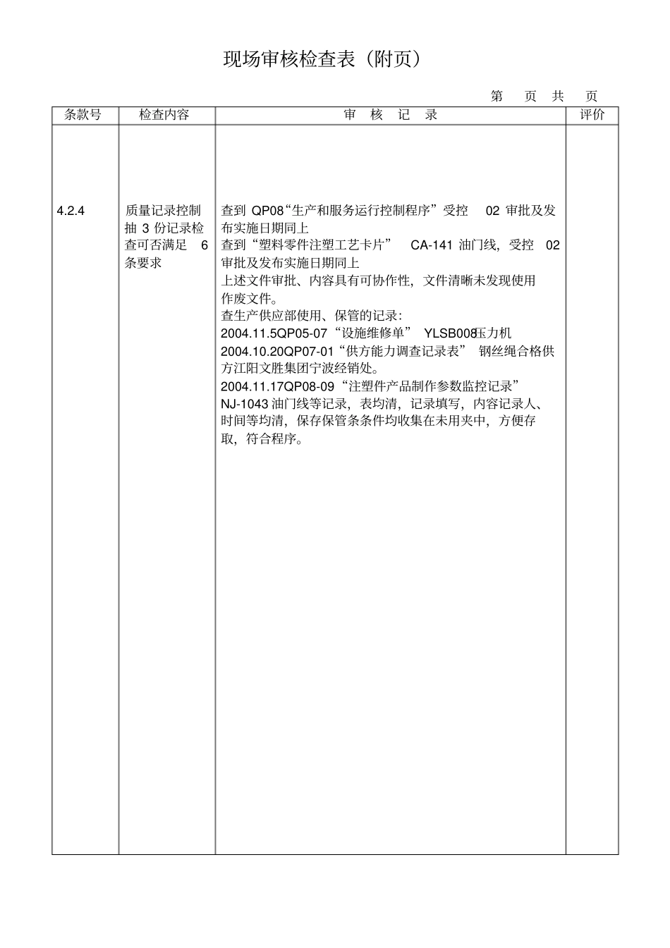 现场审核检查表生产供应部_第2页