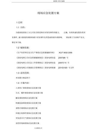 现场应急处置方案通用