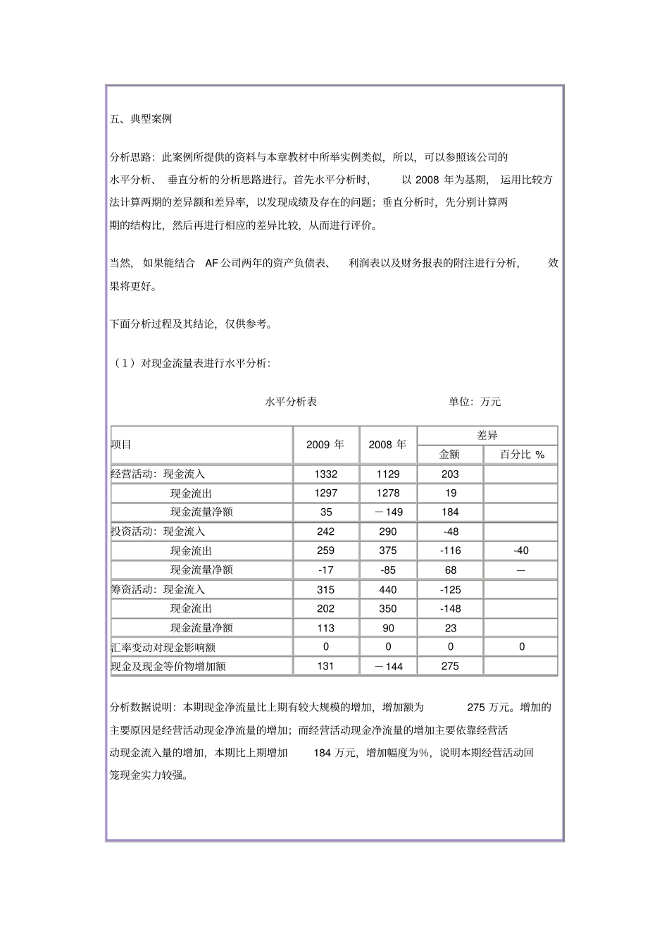 现金流量表分析习题答案_第3页