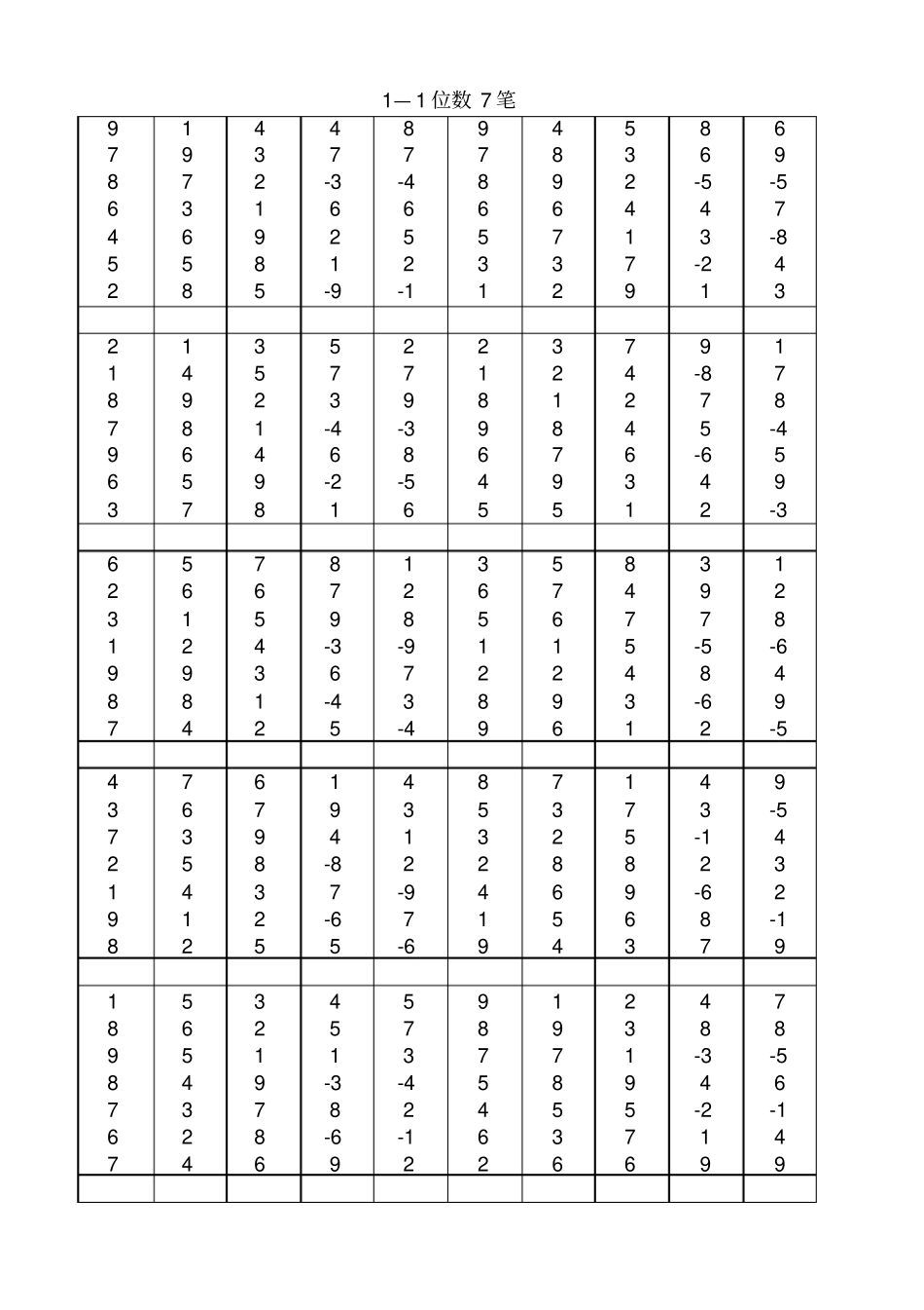 珠心算一位7笔练习题_第2页