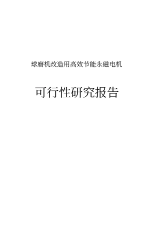 球磨机改造用高效节能永磁电机项目可行性研究报告