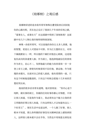 琅琊榜之观后感