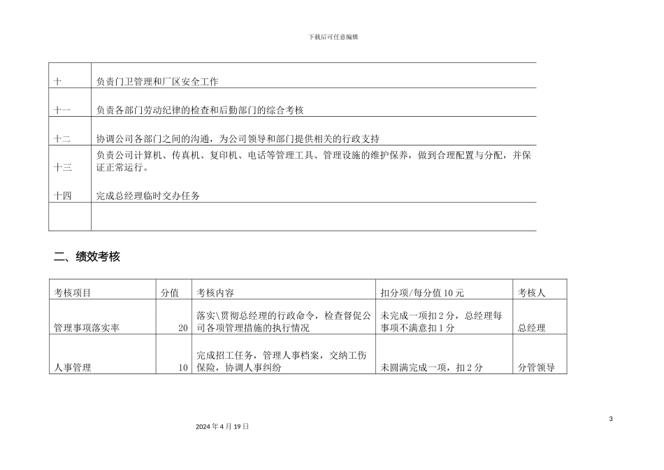 总经办绩效考核方案_第3页