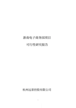 瑞安电子商务园项目可研报告41p