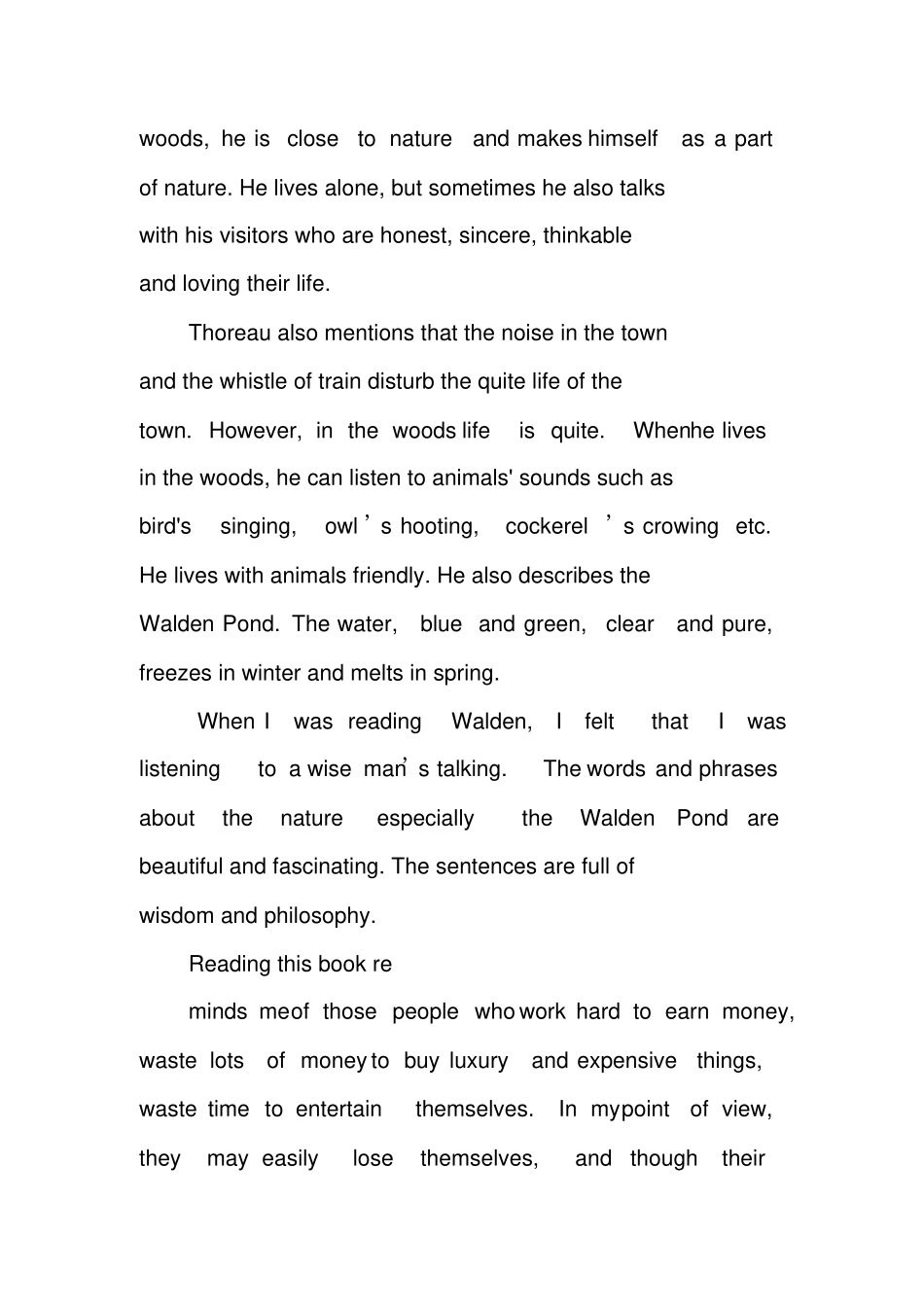 瓦尔登湖英文读后感_第2页