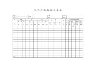 生产产品状况记录表