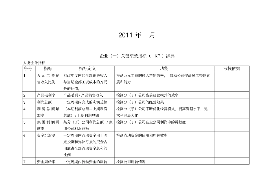 生产企业KPI指标库_第2页