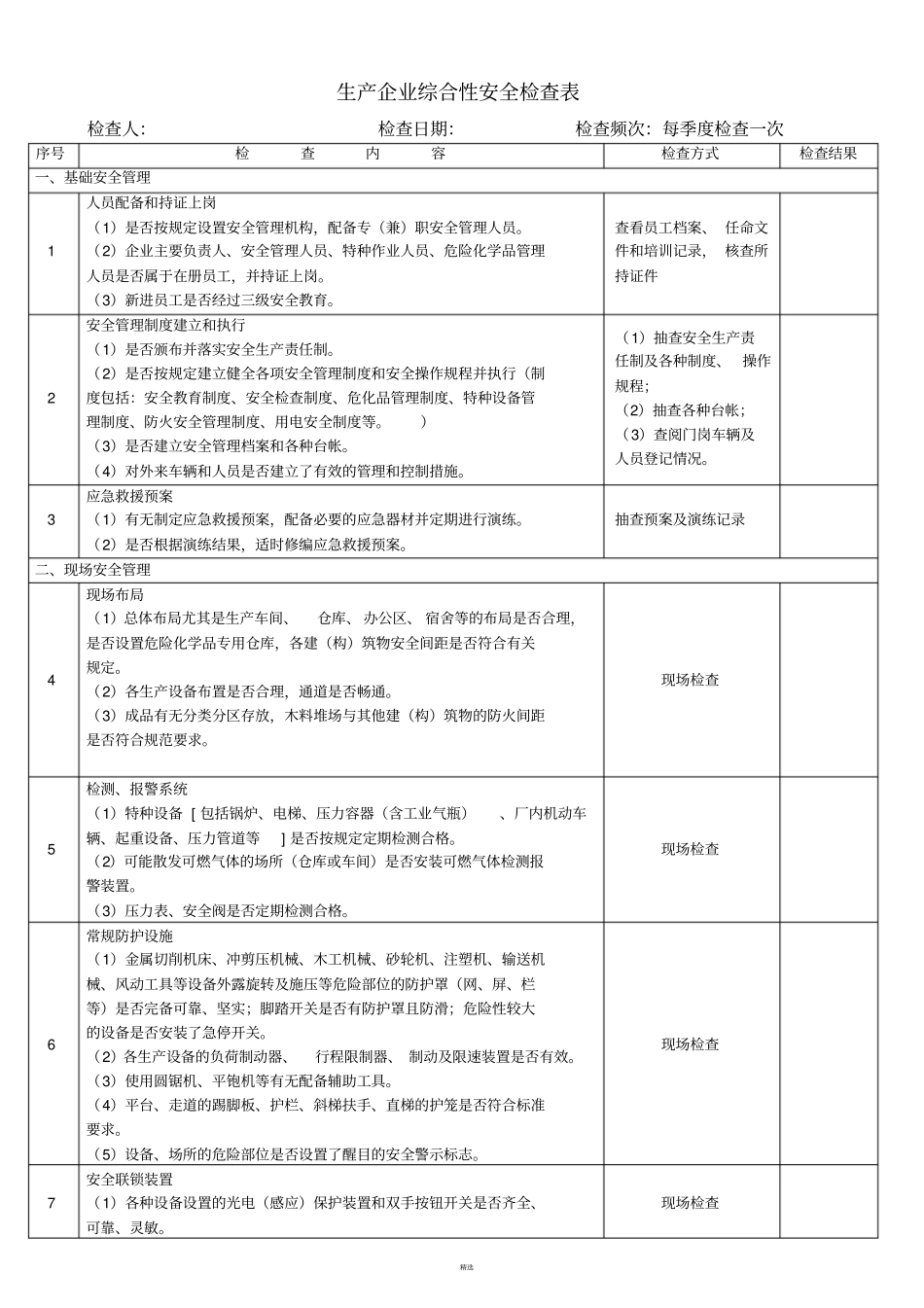 生产企业安全检查表_第3页