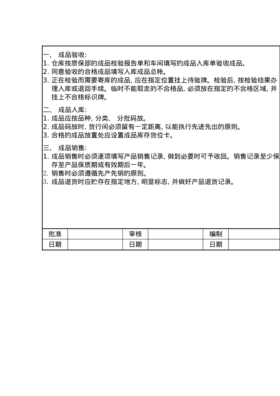 成品管理制度模板_第2页