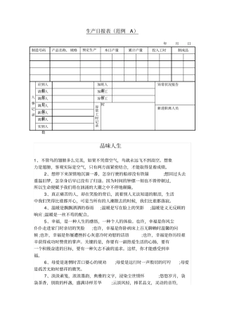 生产日报表范例A
