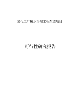 生产橡胶硫化促进剂化工厂废水治理工程改造项目可行性研究报告