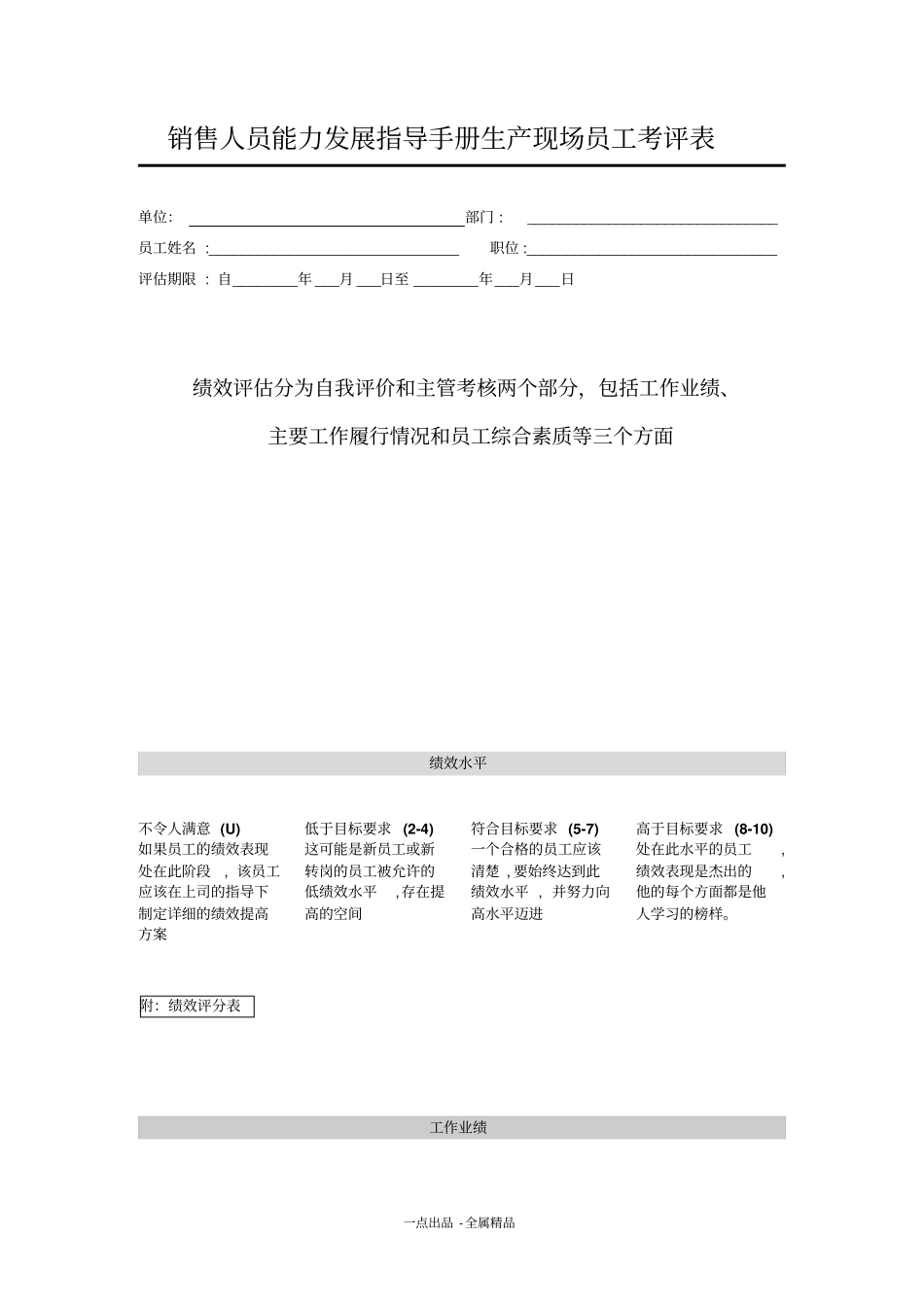 生产现场员工考评表_第1页