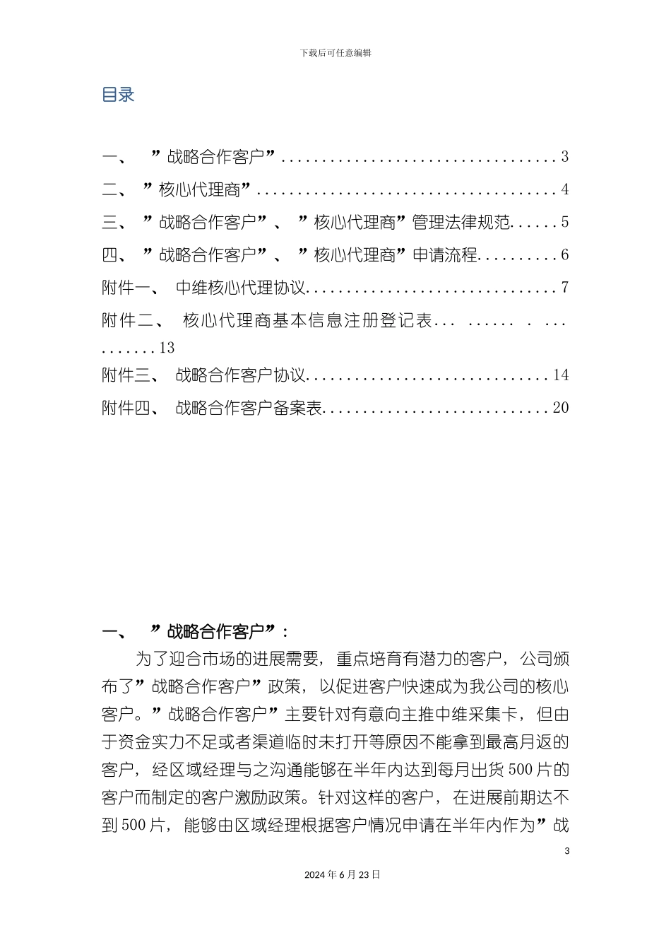 战略合作客户核心代理商管理制度_第3页