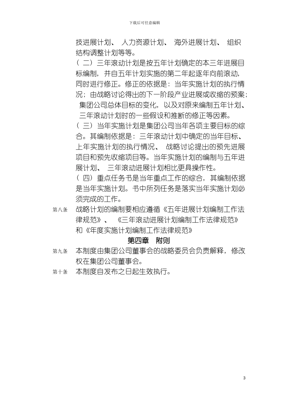 战略规划管理制度模板_第3页