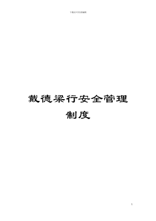 戴德梁行安全管理制度模板