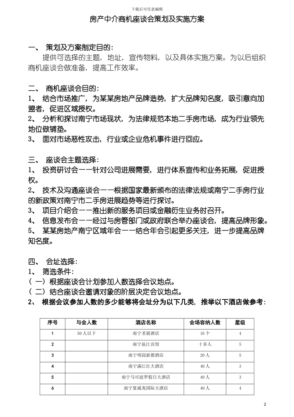 房产中介商机座谈会策划及实施方案模板_第2页
